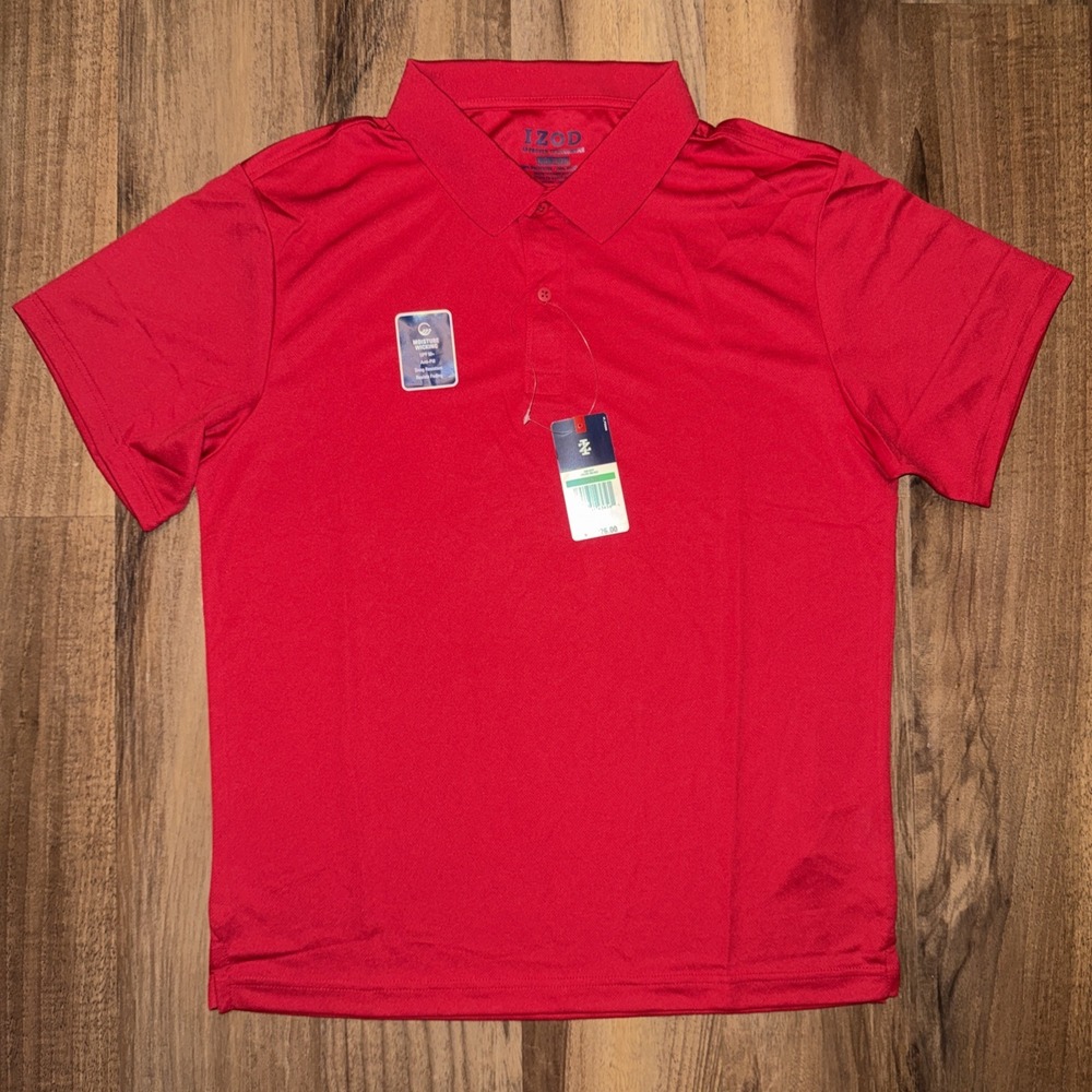 NWT IZOD Approved Schoolwear UPF 50+  Polo Shirt Mens Large‎ 38/39 Short Sleeve
